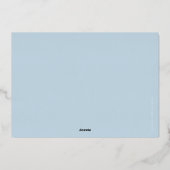 FUNCTIONERENDE GALA elegant kalligrafie bleek blau Folie Uitnodiging (Achterkant)