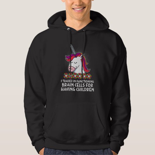 Functioning Brain Cells Mom Pun Mother Joke Sarcas Hoodie (Voorkant)