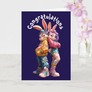 Functy Bunny Tiener Koppel Felicitatiekaart Kaart