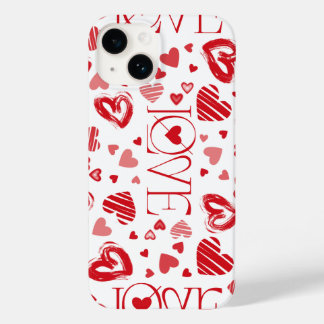 Funda/Case para iPhone Patrón_corazones romántico Case-Mate iPhone 14 Hoesje