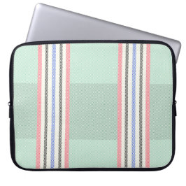 Funda con franjas en verde laptop sleeve