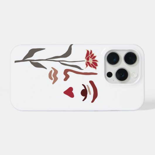 Funda Line Art Rostro iPhone Hoesje (Achterkant horizontaal)