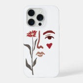 Funda Line Art Rostro iPhone Hoesje (Achterkant)