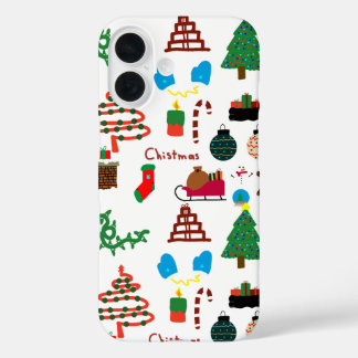 Funda Navidad Doodle  iPhone 16 Hoesje