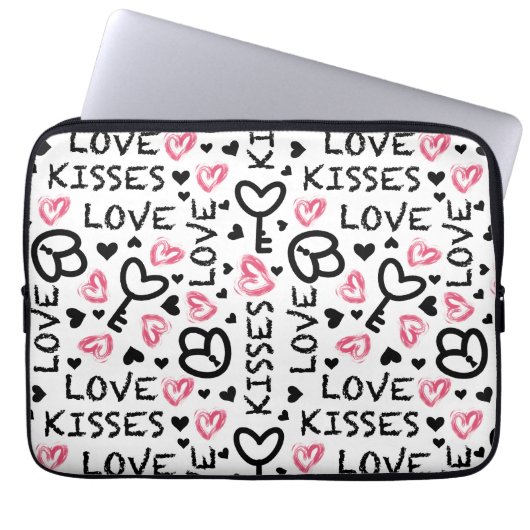 Funda para laptop estilo romántico moderno laptop sleeve (Voorkant)