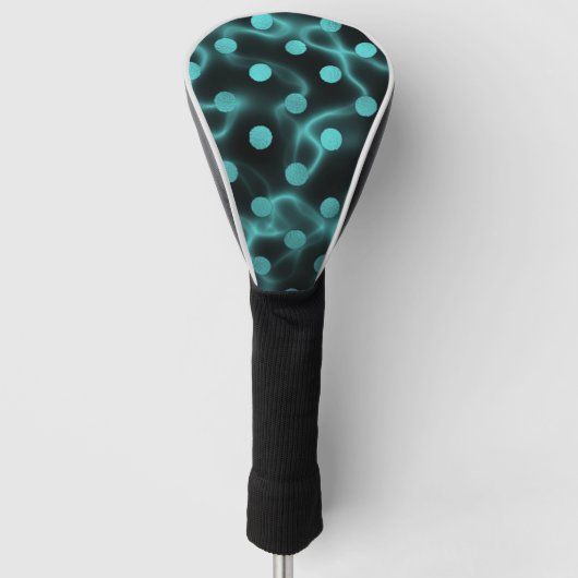 Funda para palo de golf turquesa con negro golfheadcover (Voorkant)
