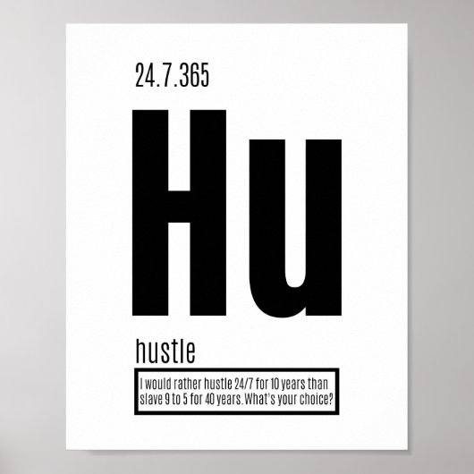 Fundamentele elementen van succes - Hustle Poster (Voorkant)