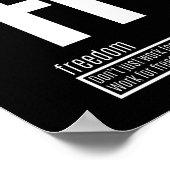 Fundamentele elementen van succes - vrijheid poster (Hoek)