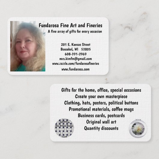 Fundarosa-Visitekaartjes Visitekaartje (Voorkant / Achterkant)