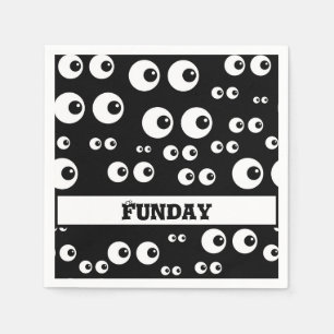Funday Zwarte en Witte Oogbollen Papieren Servet