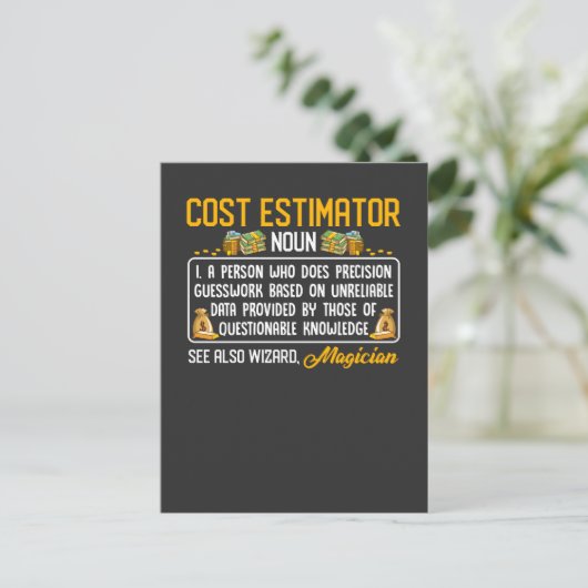 Funding Cost Estimator Job Definition Money Data Briefkaart (Staand voorkant)