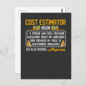 Funding Cost Estimator Job Definition Money Data Briefkaart (Voorkant / Achterkant)