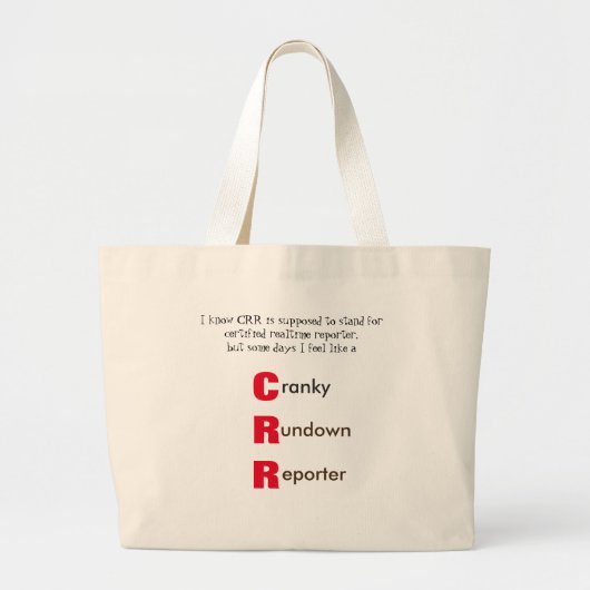 Funding CRR Court Reporting Grote Tote Bag (Voorkant)