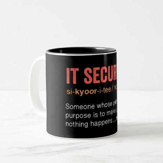 Funding IT Security Definition Tweekleurige Koffiemok (Voorkant links)
