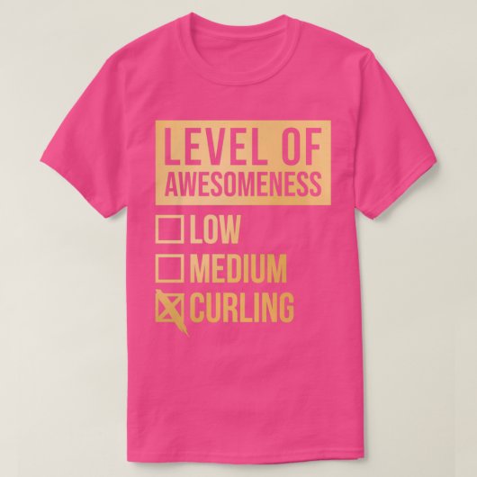 Funding Level of Curling in Gold T-shirt (Design voorkant)