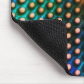 Fundo colorido verde, azul, laranja. Com círculos Muismat (Hoek)