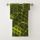 Fundo com imagem verde sob grade dourada? bad handdoek (Insitu)