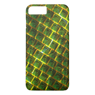 Fundo com imagem verde sob grade dourada? iPhone 8/7 plus hoesje