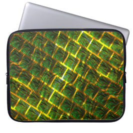 Fundo com imagem verde sob grade dourada? laptop sleeve