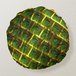 Fundo com imagem verde sob grade dourada? rond kussen