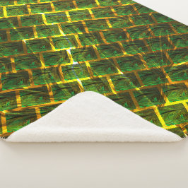 Fundo com imagem verde sob grade dourada? sherpa deken