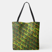 Fundo com imagem verde sob grade dourada? tote bag (Achterkant)