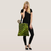 Fundo com imagem verde sob grade dourada? tote bag (Op model)