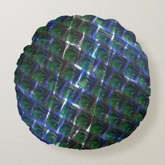 Fundo de imagem verde sob grade escura? rond kussen (Voorkant)