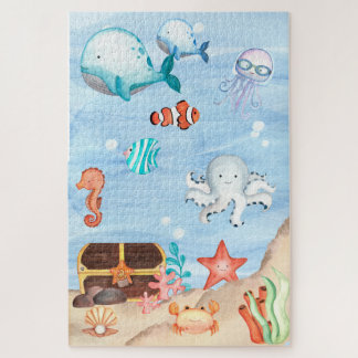 FUNDO DO MAR INFANTIL AQUARELA LEGPUZZEL