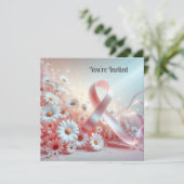 Fundraiser Benefit Pink Ribbon Kaart (Staand voorkant)