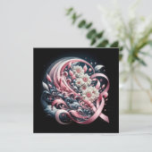 Fundraiser Benefit Pink Ribbon Kaart (Staand voorkant)