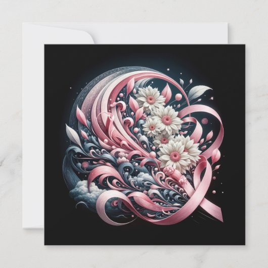 Fundraiser Benefit Pink Ribbon Kaart (Voorkant)