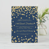 Fundraiser Dinner Gold Confetti Navy Blu Kaart (Staand voorkant)