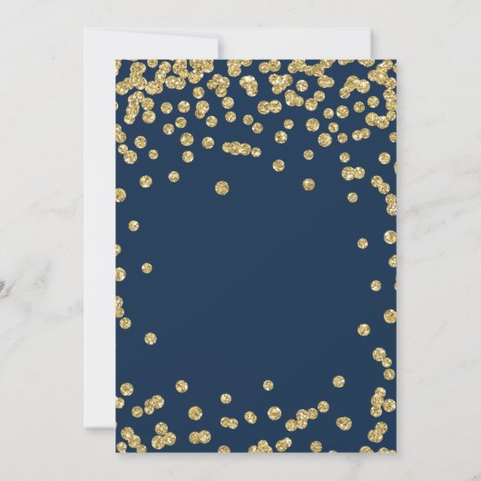 Fundraiser Dinner Gold Confetti Navy Blu Kaart (Achterkant)