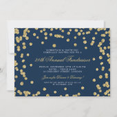 Fundraiser Dinner Gold Confetti Navy Blu Kaart (Voorkant)