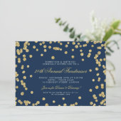Fundraiser Dinner Gold Confetti Navy Blu Kaart (Staand voorkant)