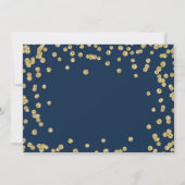 Fundraiser Dinner Gold Confetti Navy Blu Kaart (Achterkant)