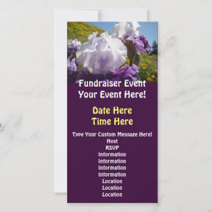 Fundraiser Events Custom Invitations Iris Flowers