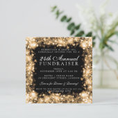 Fundraiser Gala Party Gold Sparking Kaart (Staand voorkant)