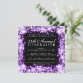 Fundraiser Gala Party Paarse mousserende bedrijven Kaart (Staand voorkant)