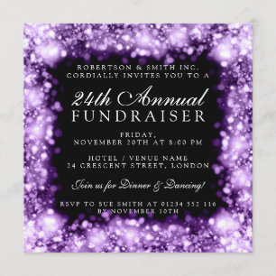 Fundraiser Gala Party Paarse mousserende bedrijven Kaart