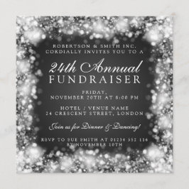 Fundraiser Gala Party Silver Sparking Kaart