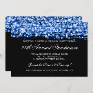 Fundraiser Gala Party Sparkles Blue Kaart
