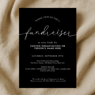Fundraiser Minimalistisch Schrift Zwart & Wit Lief Kaart