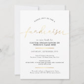 Fundraiser Minimalistisch Script Wit & Goud Hulpor Kaart (Voorkant)