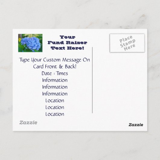 Fundraiser-postkaarten Niet-winstgevende postkaart (Achterkant)