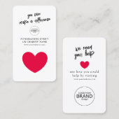 Fundraising Charity Event Donate Logo Photo Card Visitekaartje (Voorkant / Achterkant)