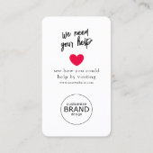 Fundraising Charity Event Donate Logo Photo Card Visitekaartje (Achterkant)