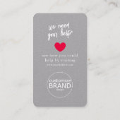 Fundraising Charity Event Grey Logo Photo Card Visitekaartje (Achterkant)