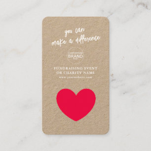 Fundraising Charity Event Rustic Logo Photo Card Visitekaartje